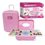 Makeup & Nail Art Toy Set for Girls Hello Kitty & Frozen Toy Trolley System Real Makeup Safe and Non toxic