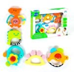 Hola Baby Rattles Set Baby Teethers Set for Newborn Baby Toddler Toy Gift Set