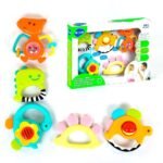 Hola Baby Rattles Set Baby Teethers Set for Newborn Baby Toddler Toy Gift Set