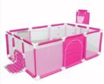 Portable Large Infant Playpen Toddler Safety Fence with Gate for Living Room Mall Made of Plastic Metal - Image 4