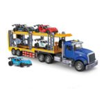 Car Carrier Transport Truck Toy Set with 4 Racing Cars – Kids Transport Vehicle Toy