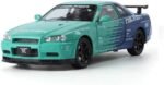 1/24 Scale Nissan Skyline GTR R34 Modified Floral Version Alloy Diecast Model Car with Sound & Light Pull Back Car - Image 3