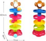 Roll Ball Drop Toy for Babies & Toddlers, Heavy Plastic 5 Layer Tower Run with Swirling Ramps and 3 Rattle Balls - Image 4
