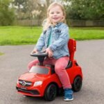 Mercedes 3 In 1 Ride On Push Car, Toddler Learning Foot To Floor, Removable Parent Handle & Safety Bars, Music Steering Wheel - Image 4