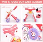 Baby Activity Walker, 2 in 1 Baby Push Walkers and Activity Center, Walker for Baby Boy Girl (Pink) - Image 6