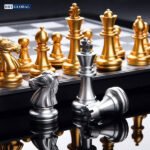 Foldable Magnetic Chess Board Game with Gold & Silver Pieces Indoor Family Games 48 cm - Image 5