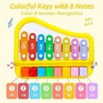 2 in 1 Big Xylophone and Piano Toy for Kids with 8 Colorful Keys and Drum Sticks - Musical Instrument Toy for Baby - Image 5