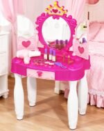 Toddler Makeup Table with Mirror and Chair, Kids Makeup Vanity Set with Accessories and Lights and Music Sound for Girls, Toddlers - Image 2