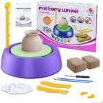 Electric Pottery Wheel Arts Craft Learning Sculpture Educational Toy Gift for Girls Boys Kids Children Toddlers Beginners (22x22cm)
