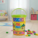 206 Pcs Building Blocks Puzzle Blocks for Kids Bucket to Store the item