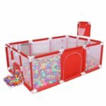 Portable Large Infant Playpen Toddler Safety Fence with Gate for Living Room Mall Made of Plastic Metal - Image 3