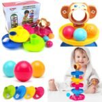 Roll Ball Drop Toy for Babies & Toddlers, Heavy Plastic 5 Layer Tower Run with Swirling Ramps and 3 Rattle Balls - Image 2