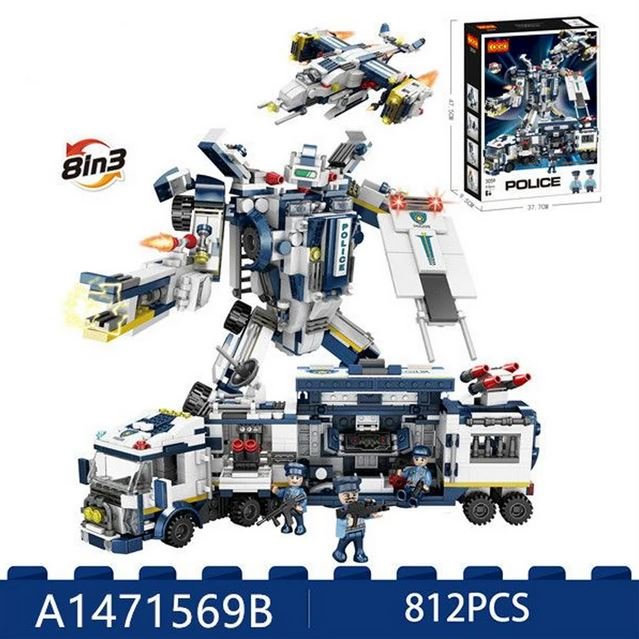 ab9030129ecc3437250f4b562cbf5e6b COGO 8 in 3 ABS 3D Educational Deformation Robot Transform Bricks Truck Building Blocks Toys for Children - Image 1