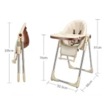 Foldable Baby High Chair Baby Plastic Dining Table High Chair Baby Feeding Chair With Wheel - Image 4