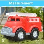 Plastic Toy Fire Truck for Toddlers Boys and Girls Fireman Engine Vehicle with Rescue Ladders for Indoor and Outdoor Imaginative Play - Image 5