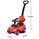 Mercedes 3 In 1 Ride On Push Car, Toddler Learning Foot To Floor, Removable Parent Handle & Safety Bars, Music Steering Wheel - Image 13