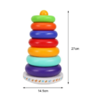 Rainbow Stacking Ring Tower Multicolor Rainbow Stacker Educational Toys - Image 6