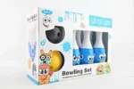 Big Bowling Set for Kids (Plastic 6 Blue Color Pins & 1 Yellow Ball) Sports Bowling Set - Image 2