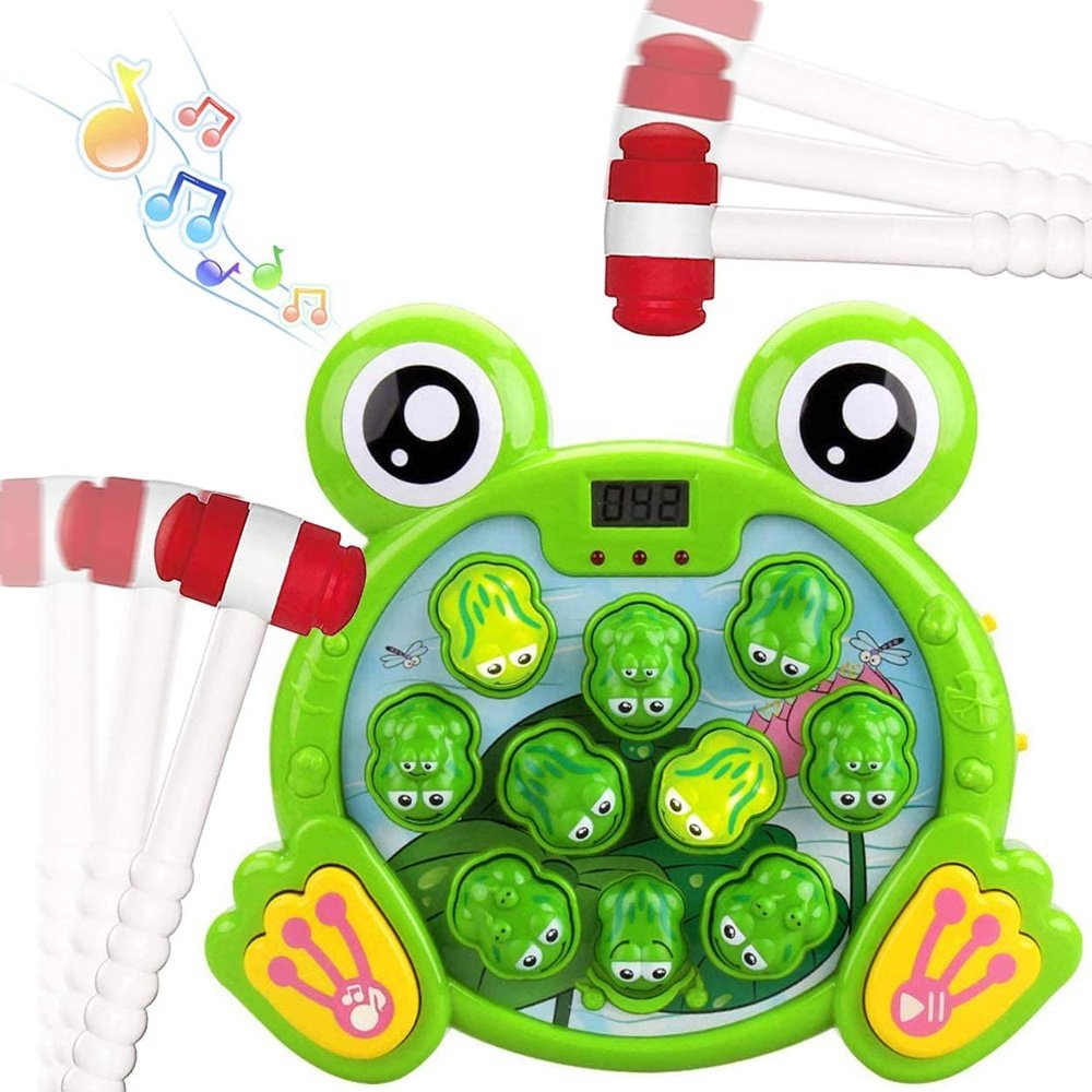 H5a98c3396a5e46c08afc52236393c8e9O Newest Hot Selling Educational Interactive Toy Whack-a-mole Hungry Frogs Desktop Whack a Frog Game Kids Hammer Game with Music - Image 1