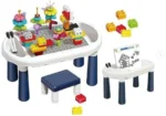 6-in-1 Educational Building Block Activity Table Set with Chair & 49 Pieces Blocks for Kids - Image 2