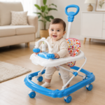 Happy Walker – Cyan Blue & White Baby Walker for Toddlers