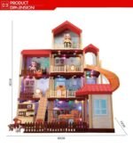Girl Gift Set DIY Assembling Toy Building Luxury Villa Large Size Dream Doll House with Light - Image 2