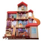 Girl Gift Set DIY Assembling Toy Building Luxury Villa Large Size Dream Doll House with Light - Image 5