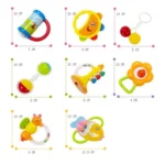 Baby Musical Rattle Set – 8-Piece Cute Plastic Hand Bell Toys - Image 3