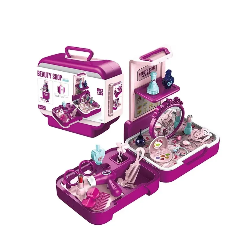 E3WbE42g9hin2x6DPaqyI0BtiE1VuVp3kb5yI14I (1) Beauty Shop 3-in-1 Makeup Suitcase Play Set (32 Pieces) - Image 1