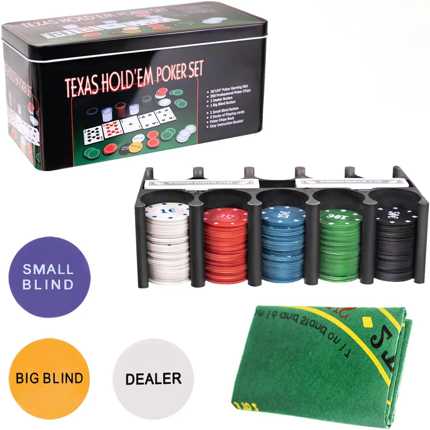JscX8kb7eT7eWw1mi9MPIbhj9UrGzUu1LKXB8EKV Texas Hold'em Poker Set – 200 Professional Chips Edition - Image 1
