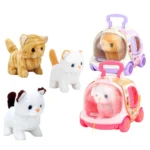 Portable Plush Cat Capsule Toy Set with Bottle & Fish