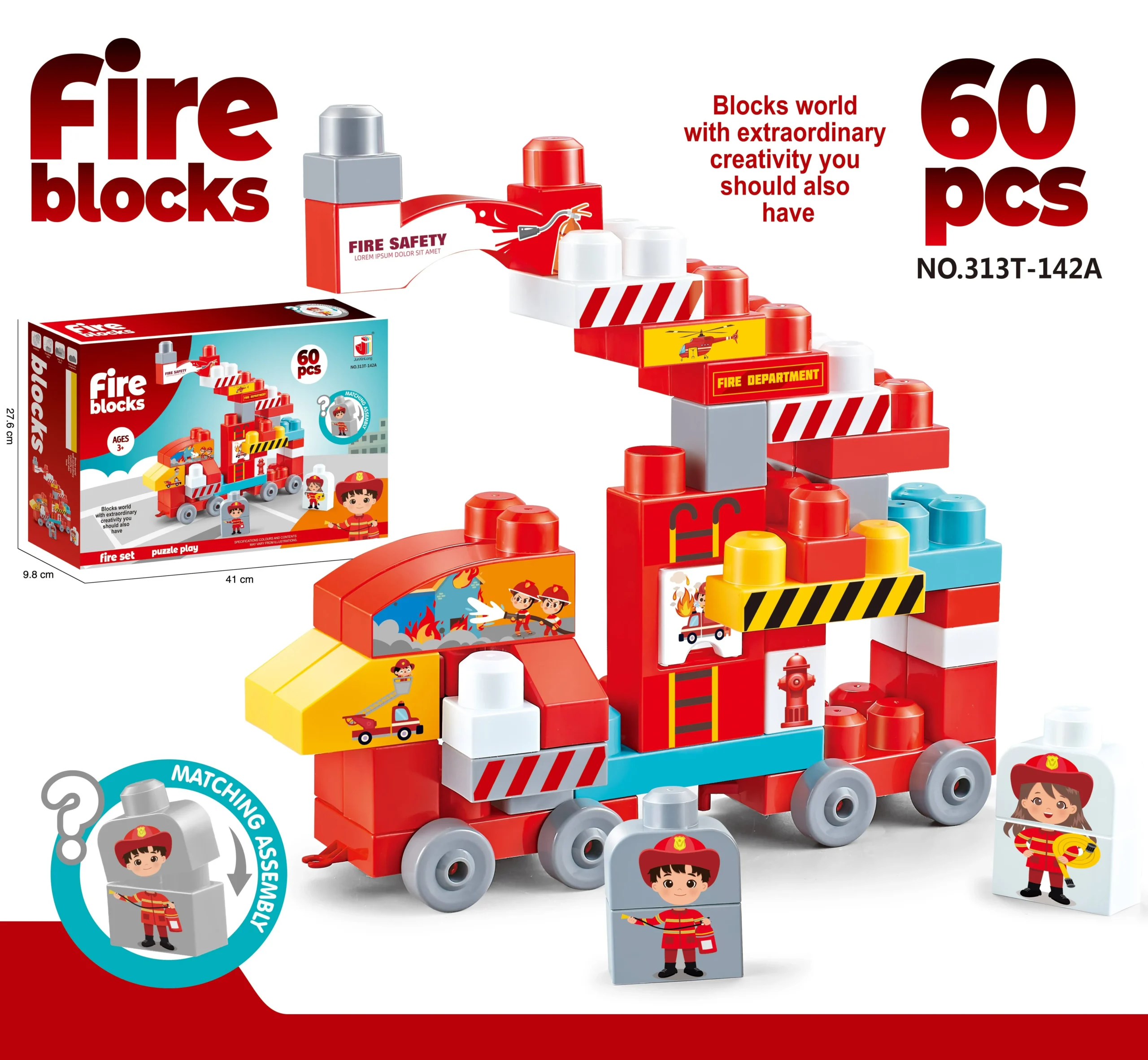 WPTI1e8qb6oC2538SJsB4O0Ufx7QZzX5sjaeWftd Firefighting Building Blocks Set – 60Pcs Educational DIY Toy - Image 1