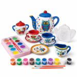 DIY Color & Paint Tea Party Play Set for Kids - Image 2