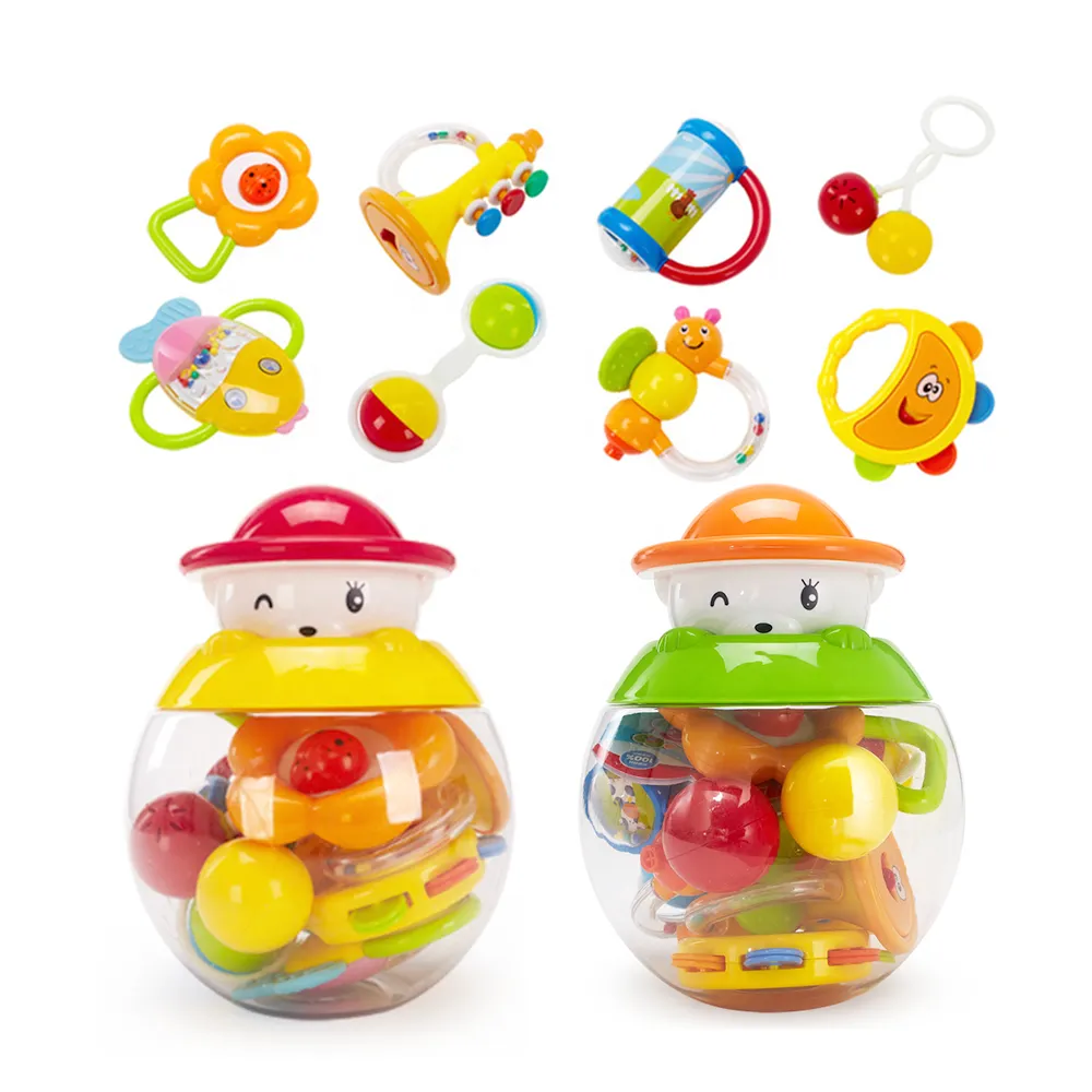 bVEUUCDK1xJ0ySvHGkGpSL8kLEVTzZ4kKLgrKquh Baby Musical Rattle Set – 8-Piece Cute Plastic Hand Bell Toys - Image 1