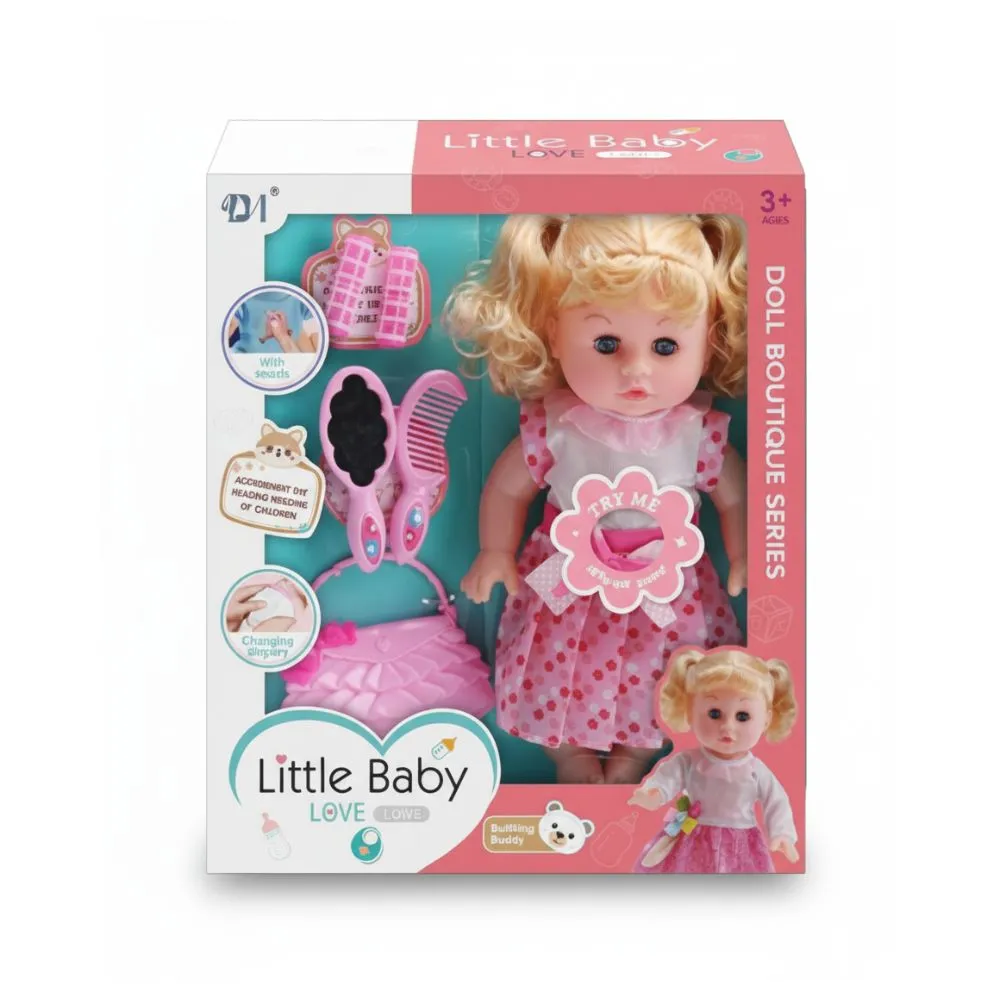 cXMR9KmEqQ50c2QR9uHp8HTDve6p2tKejD2a84TM 14 Inch IC Girl Doll with Comb, Mirror & Handbag – Pretend Play Toy - Image 1