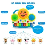 Drum Keyboard Musical Toy with Lights & Animal Sounds (Multicolor) - Image 3
