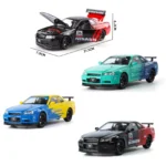 1:24 Nissan GTR R34 Skyline Die-Cast Stretch Edition with Light & Sound - Image 2