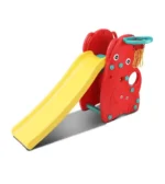 Kids Indoor Elephant Slide with Basketball Hoop