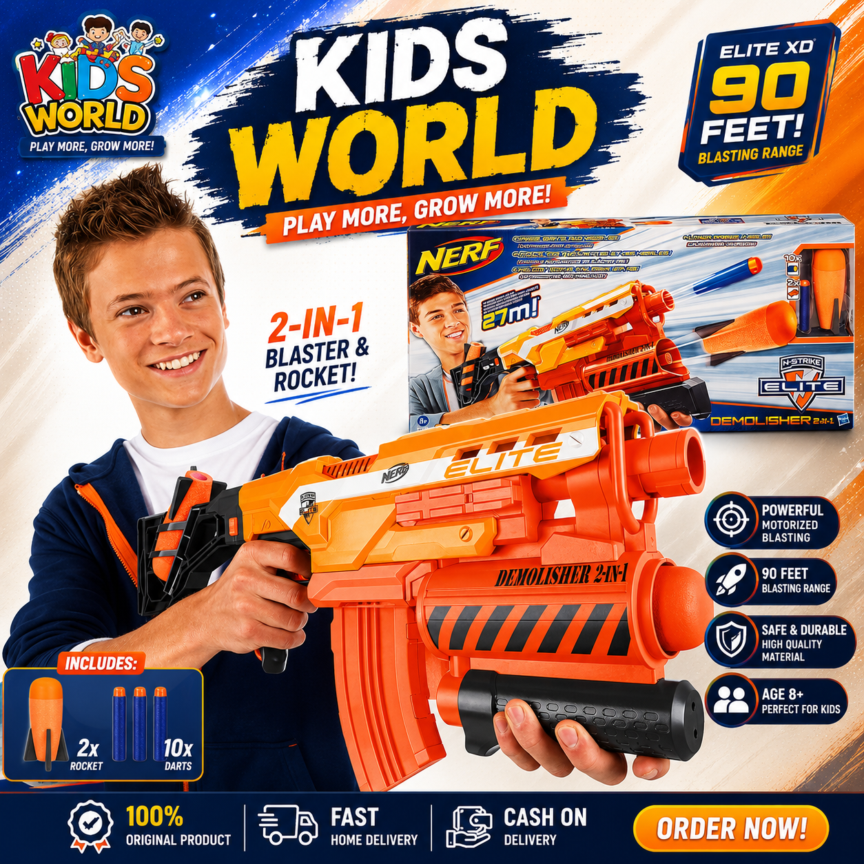 26b82617-43c7-43db-9159-fd1bf2643d47 Nerf N-Strike Elite Demolisher 2-in-1 Blaster - Image 1