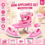 Mini Iron & Sewing Machine Pretend Play Set for Kids