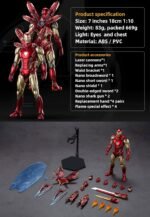 MK85Ironman(Deluxe Version) Light with Chest and Eyes Action Figure|Metal Painting Collectable Toys,All Joints Movable with Multi Weapon Accessories and Gift Set (1/10 Scale) - Image 6