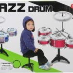 Kids Jazz Drum Set – 8 Piece Musical Drum Kit with Stool & Drum Sticks