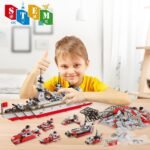 Warship Cruiser Building Block Toy For Toddlers, Multi, 811 Pcs - Image 4