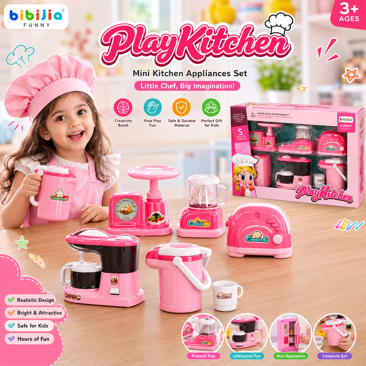 8de25045-30e3-4672-aa0e-5f03501aaec5 Mini Home Appliances Pretend Play Set for Kids - Image 1