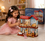 Princess House Doll House Play Set – 136 Pieces | Castle House Pretend Play Toy - Image 2