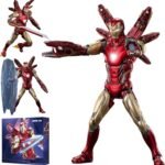 MK85Ironman(Deluxe Version) Light with Chest and Eyes Action Figure|Metal Painting Collectable Toys,All Joints Movable with Multi Weapon Accessories and Gift Set (1/10 Scale)
