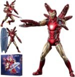 MK85Ironman(Deluxe Version) Light with Chest and Eyes Action Figure|Metal Painting Collectable Toys,All Joints Movable with Multi Weapon Accessories and Gift Set (1/10 Scale)
