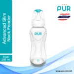 PUR Advanced Plus Slim Neck Feeding Bottle 8oz (250ml) (1802)