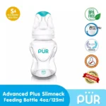 PUR Advanced Plus Slim Neck Feeding Bottle 4oz (125ml) – Slow Flow (0–3 Months) – 1801