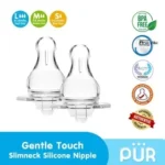Pur Gentle Touch Slim Neck Nipple L (2pcs) – Anti-Colic (1813) - Image 2